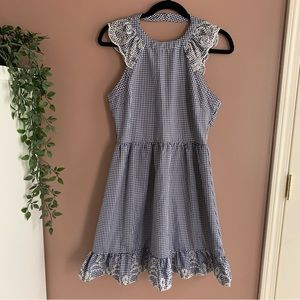 Copper Key juniors navy gingham dress size medium